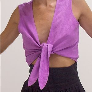 Ajaie Alaie The Vestest Tie Crop Top Tank